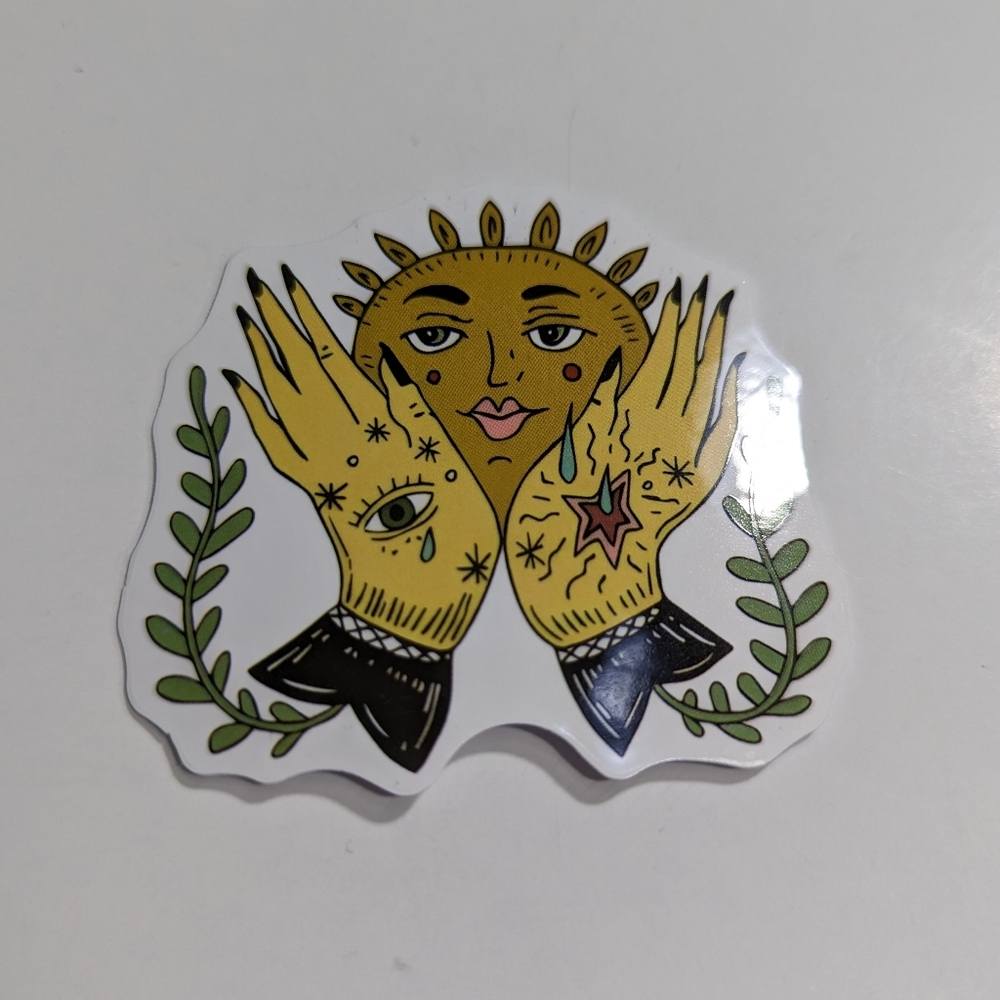Sun and Hand sticker